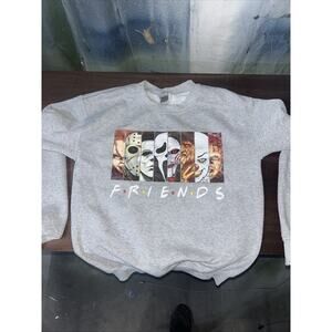 Womens Friends Villains Horror Halloween Costumes Pullover Crew Sweatshirt Small